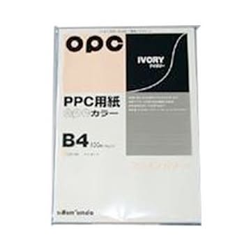 （まとめ） 文運堂 ファインカラーPPC B4判 カラー341 アイボリー 100枚入 【×5セット】