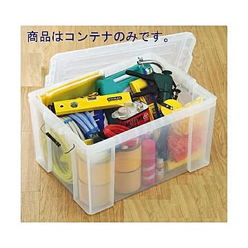 （まとめ） アイリスオーヤマ バックルコンテナ クリア 1個入 【×2セット】