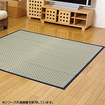 掛川織 い草ラグカーペット 『豊後』 ブルー 江戸間2畳(約174×174cm) 4402002