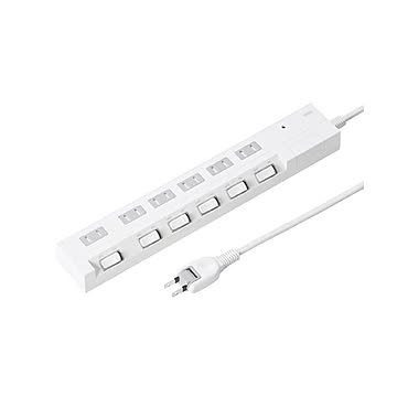 (まとめ)サンワサプライ 節電エコタップ(2P、6個口、1m) TAP-S17-1【×2セット】