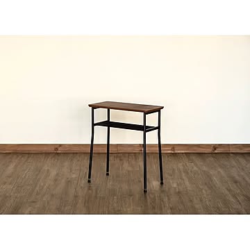 Chico ウォールナット製 サイドテーブル センターテーブル 幅48cm スチール製脚 棚板付き