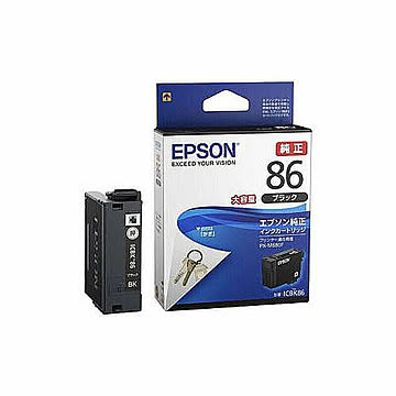 EPSON 純正 インクカートリッジ ブラック 大容量タイプ ICBK86 管理No. 4988617279087