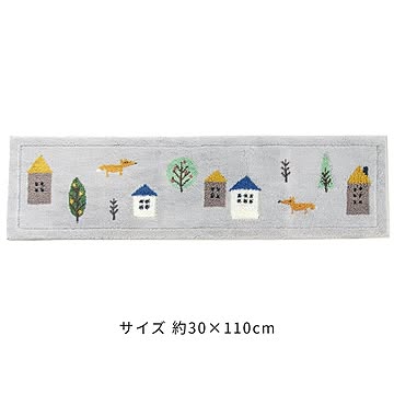 オカ トコット コーナー吸着 玄関マット スリッパ 約30×110cm