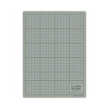 (まとめ) ライオン事務器 カッティングマット 再生PVC製 両面使用 300×220×3mm 灰/黒 CM-3012 1枚 【×10セット】