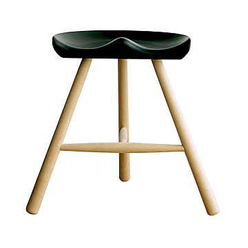 【カラー塗装】 MILKER's chair ミルカーズチェア No.49 ３本足 木製 スツール ホワイト ライトブラウン 高さ 49 姿勢 腰痛 リプロダクト 靴職人 座り心地 無垢材 乳搾り