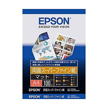 （まとめ）エプソン 両面スーパーファイン紙 A4KA4100SFD 1冊(100枚) 【×3セット】