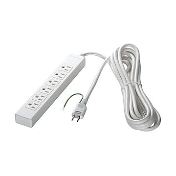 (まとめ) バッファロー 3ピン式電源タップ 6個口タイプ 2m ホワイト BSTAPST3620WH 1個 【×5セット】