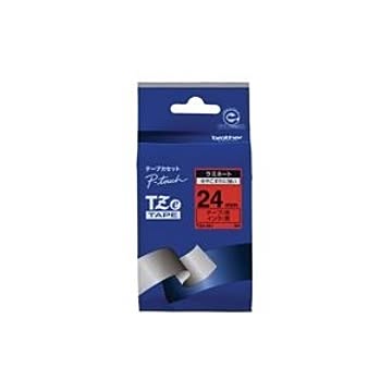 (業務用30セット) brother ブラザー工業 文字テープ/ラベルプリンター用テープ 【幅：24mm】 TZe-451 赤に黒文字
