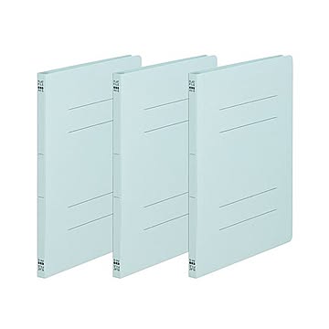 （まとめ）TANOSEE フラットファイル（ノンステープルタイプ）A4タテ 150枚収容 背幅18mm 青 1パック（3冊）【×50セット】