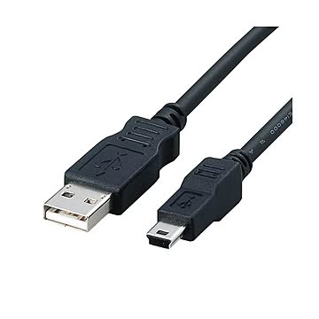 まとめエレコムフェライトコア内蔵USB2.0対応ケーブル Aオス-miniBオス ブラック 0.3m USB-FSM5031本×5セット