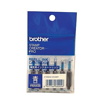 （まとめ） ブラザー BROTHER 使いきりタイプ補充インク 青 PRINK6E 1パック（6本） 【×10セット】