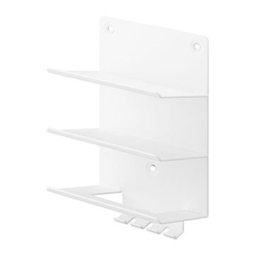 tower タワー (山崎実業) ウォールモバイル充電＆収納ラック 3段 石こうボード壁対応 Wall-Mounted Three-Tier Charging & Storage Rack