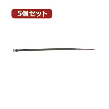YAZAWA 5個セット束ねるバンド 100mm 黒 30本入 FTC100K30X5