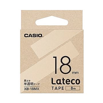 （まとめ）カシオ ラテコ 詰替用テープ18mm×8m 半透明/黒文字 XB-18MX 1個【×5セット】