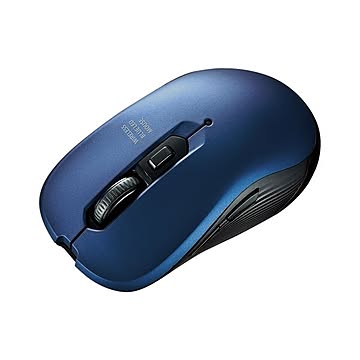 （まとめ） サンワサプライ ワイヤレスブルーLEDマウス 5ボタン ブルー 【×3セット】