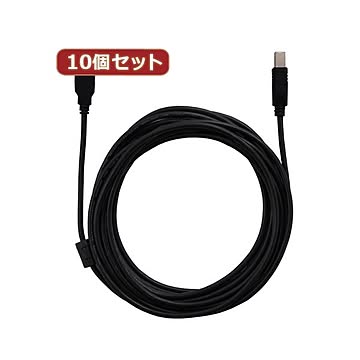 10個セット USBケーブル 5m USB2.0 ブラック ハイスピード スタンダード USB A-TYPE （オス） - USB B-TYPE （オス） AS-CAPC008X10