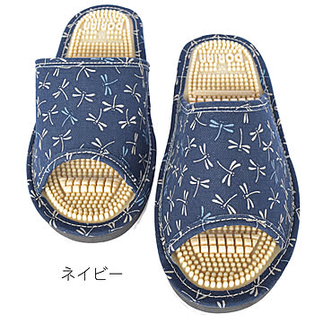 在庫限り 健康サンダル レディース オフィス トンボ 女性用 日本製 国産 スリッパ 快適フミフミ レッド ネイビー 赤 紺 健康スリッパ 足ツボ ドリアン