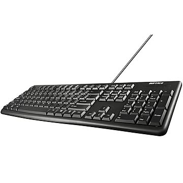 バッファロー（サプライ） USB接続 有線スタンダードキーボード US English配列 ブラック BSKBU100ENBK