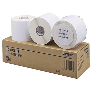 ブラザー工業 長尺紙テープ (幅76mm×65m巻/外径127mm/紙管サイズ46.1mm/3巻入り) RD-V03J2