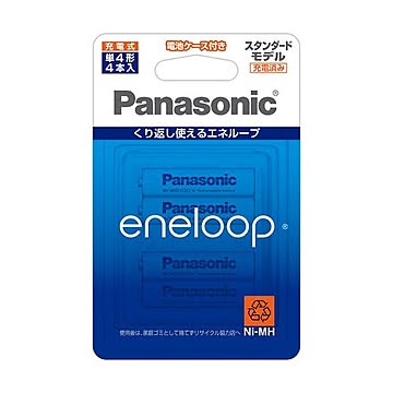 (まとめ) パナソニック 充電式ニッケル水素電池eneloop スタンダードモデル 単4形 BK-4MCC/4C 1パック(4本) 【×10セット】