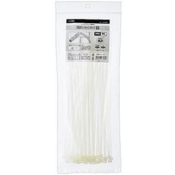 (まとめ) オーム電機 幅広ロックタイ 300mm 白 WLT-300W50WH 1袋(50本) 【×5セット】