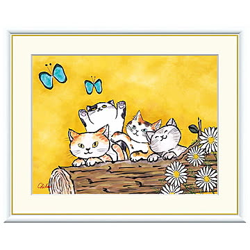 額絵 幸福のねこ 千春 61x49.5cm 三幸