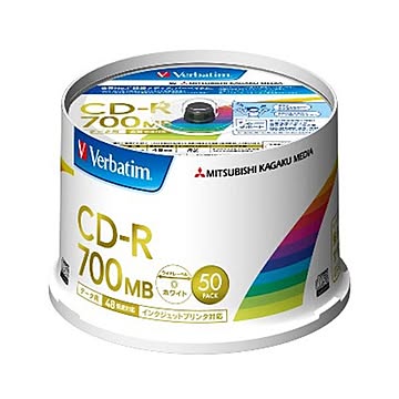 （まとめ）バーベイタム データ用CD-R700MB 48倍速 ホワイトワイドプリンタブル スピンドルケース SR80FP50V2 1パック(50枚) ×3セット