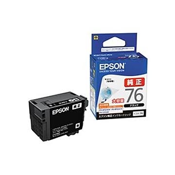 (まとめ) エプソン EPSON インクカートリッジ ブラック 大容量 ICBK76 1個 【×10セット】