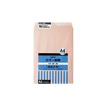 （まとめ）オキナ カラー封筒 HPK2PK 角2 ピンク 50枚【×3セット】