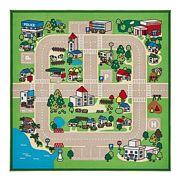 萩原 トミカ・プラレール キッズラグ ロードマップ Lサイズ