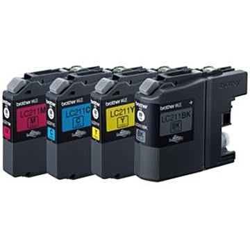 （まとめ） ブラザー BROTHER インクカートリッジ お徳用 4色 LC211-4PK 1箱（4個：各色1個） 【×3セット】