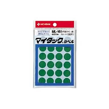 （まとめ） ニチバン カラーラベル 一般用 ML-161 一般用（単色） 16mm径 ML-1613 緑 1P入 【×10セット】