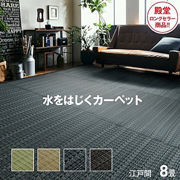 イケヒコ・コーポレーション ポリプロピレンラグ バルカン ネイビー 江戸間8畳 2102202