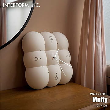 INTERFORM インターフォルム Muffy ムフィ 掛時計 CL-4426 掛け時計 ウォールクロック 壁掛け時計 音がしない スイープムーブメント スイープセコンド