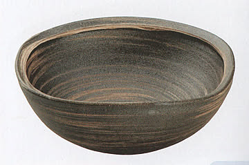 陶器 信楽焼 手洗鉢 いぶし白刷毛目 直径26cm