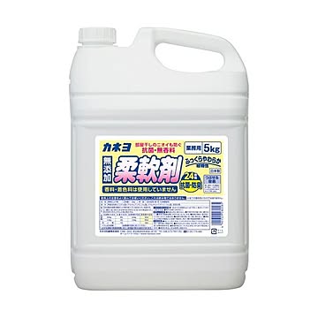 （まとめ）カネヨ石鹸 抗菌・無香料 柔軟剤 5kg 1本【×5セット】