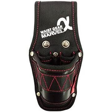 （まとめ）電工ポケット WAIST GEAR 【ドライバー2本/ペンチ差し】×5セット レッド（赤） マーベル MDP-63AR