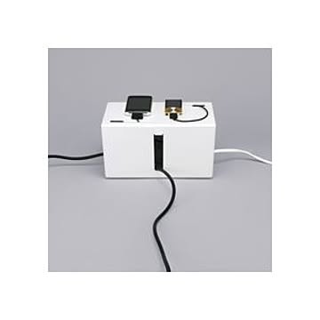 （まとめ） バッファロー ケーブルボックス 電源タップ＆ケーブル収容 Sサイズ ホワイト BSTB01SWH 1個 【×2セット】