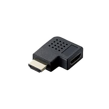 (まとめ)エレコム HDMI L字型アダプタ(タイプA-タイプA) 左向き AD-HDAAB04BK×5セット
