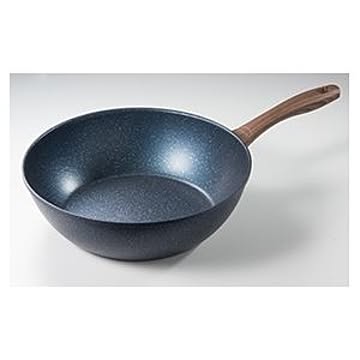 IH・ガス火対応 炒め鍋/なべ 【28cm】 軽量 木目ハンドル アルミダイカスト フッ素樹脂塗装 ダイヤモンドマーブルキャスト