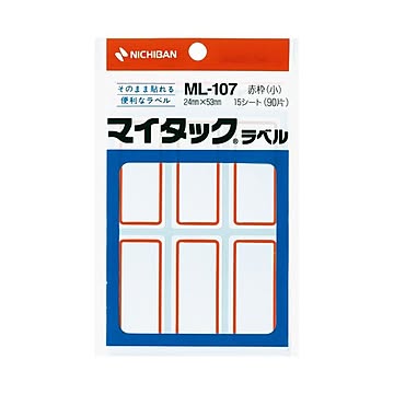 （業務用2セット） ニチバン マイタックラベル ML-107 赤枠 10袋