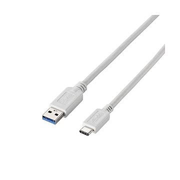 (まとめ)エレコム USB3.1ケーブル(A-TypeC) USB3-APAC10WH×2セット