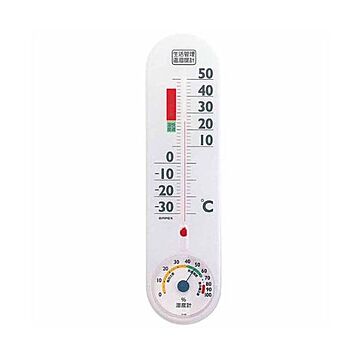 (まとめ)EMPEX 生活管理 温度・湿度計 壁掛用 TG-2451 クリアホワイト【×5セット】
