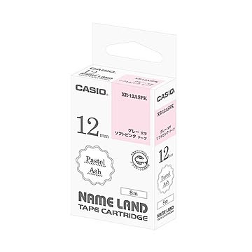 まとめ カシオ NAME LANDパステルアッシュテープ 12mm ソフトピンク/グレー文字 XR-12ASPK 1個 ×10セット