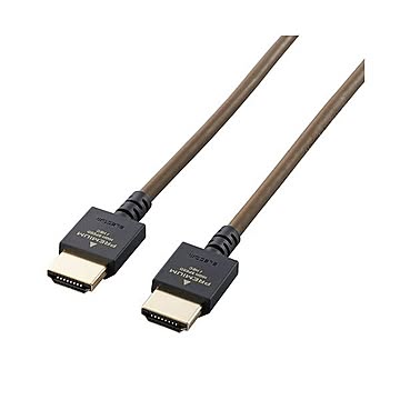 エレコム HDMIケーブル 1m プレミアム やわらか インテリア ダークブラウン DH-HDP14EY10DB