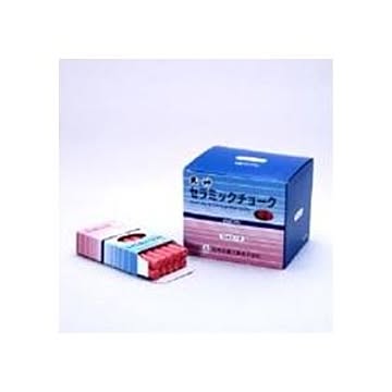 （まとめ） 日本白墨天神印セラミックチョーク（炭酸カルシウム製） 赤 CCH-2 1箱（80本） ×5セット