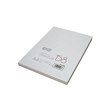 （まとめ） TANOSEE αエコグロスコート158 A4 158g 1冊（100枚） 【×5セット】