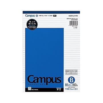 コクヨ キャンパスレポートパッド（厚口）B5 B罫6mm 35行 60枚 レ-16B 1セット（90冊）