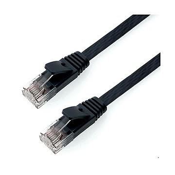 (まとめ) ホーリック LANケーブル UTP カテゴリー6A フラット 5m ブラック LC50-575FB 【×3セット】