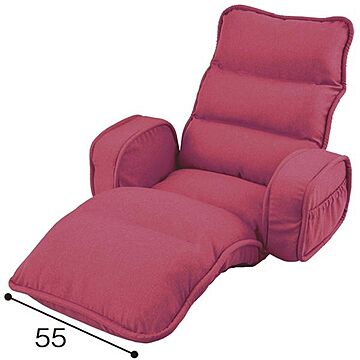 低反発座椅子 リクライニング機能付き 折りたたみ可能 スチールパイプ・ウレタンフォーム素材 幅74cm ピンク
